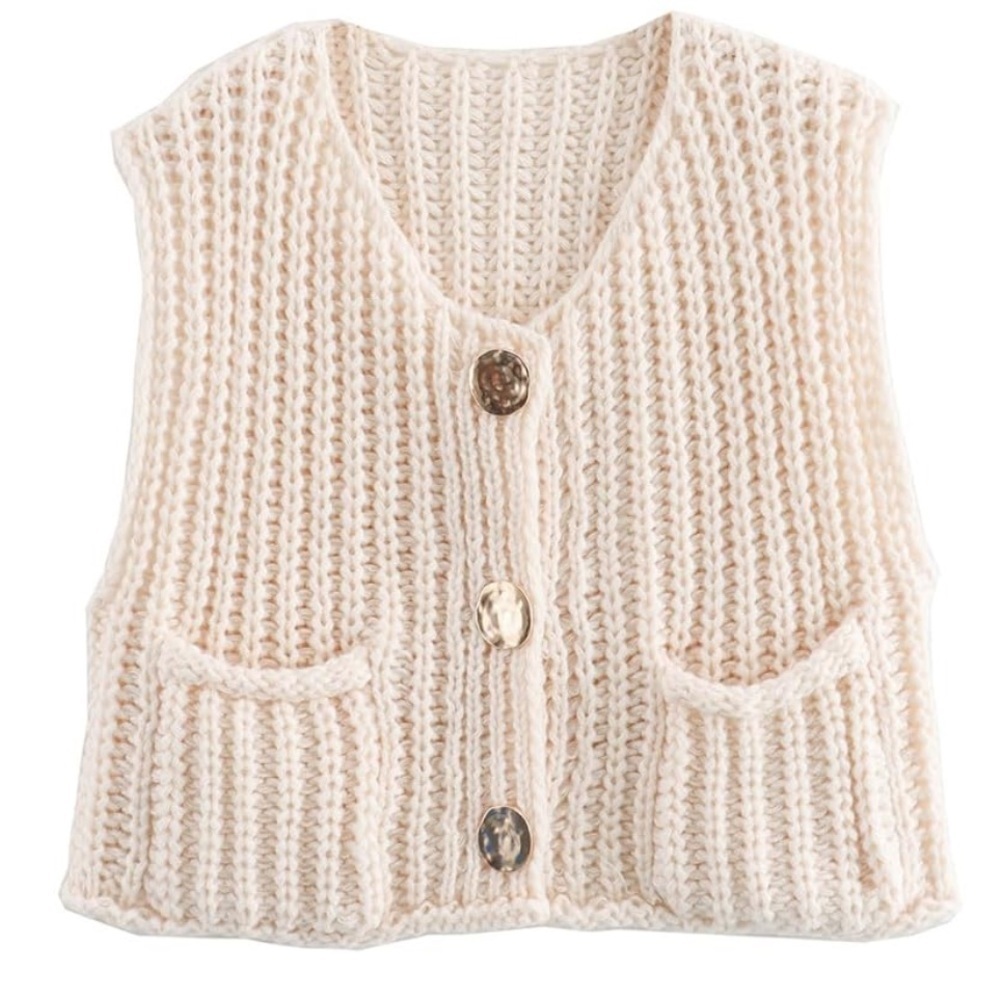 ARSSM Women Cute Sweater Vest Old Aesthetic Sleeveless Sz M Women - Picture 2 of 6